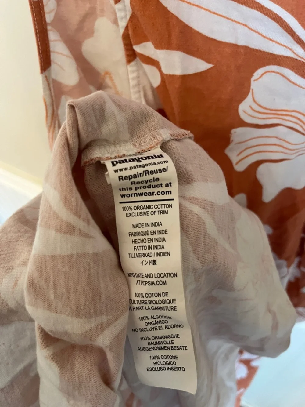 Patagonia Wander Crest Organic Cotton Orange Racer Back Tank Top Size Medium M